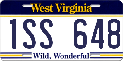 WV license plate 1SS648