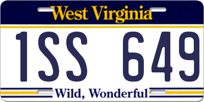 WV license plate 1SS649