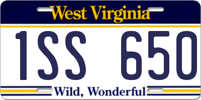 WV license plate 1SS650