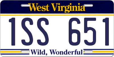 WV license plate 1SS651