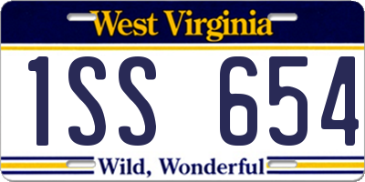 WV license plate 1SS654