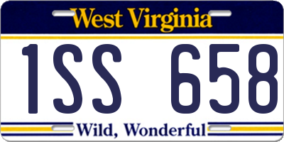 WV license plate 1SS658