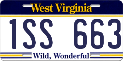 WV license plate 1SS663