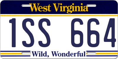 WV license plate 1SS664
