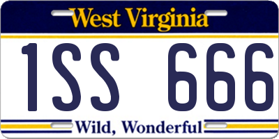 WV license plate 1SS666