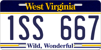 WV license plate 1SS667