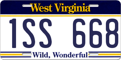 WV license plate 1SS668