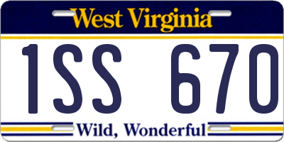 WV license plate 1SS670