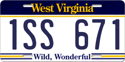 WV license plate 1SS671