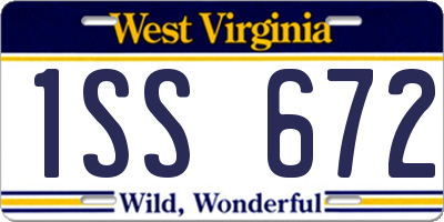 WV license plate 1SS672