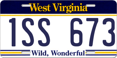 WV license plate 1SS673