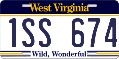 WV license plate 1SS674