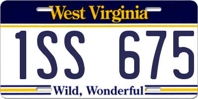 WV license plate 1SS675