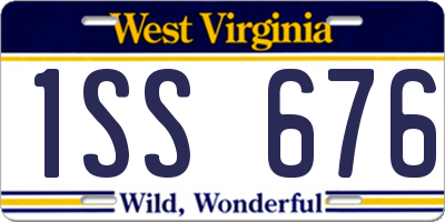 WV license plate 1SS676