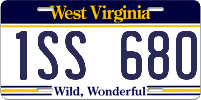 WV license plate 1SS680