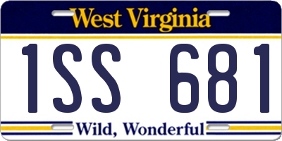 WV license plate 1SS681