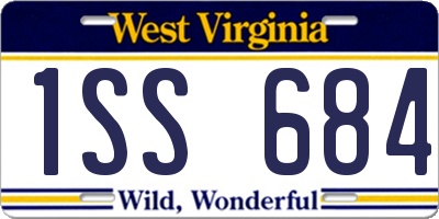 WV license plate 1SS684