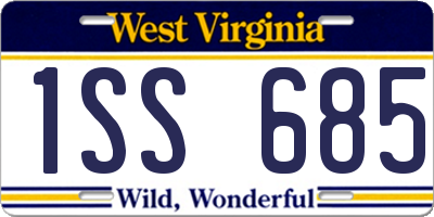 WV license plate 1SS685
