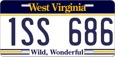 WV license plate 1SS686