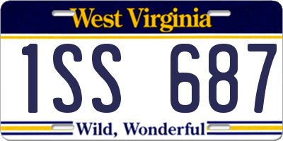 WV license plate 1SS687