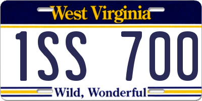 WV license plate 1SS700