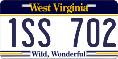 WV license plate 1SS702