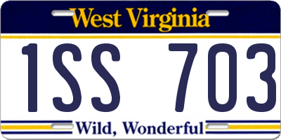 WV license plate 1SS703