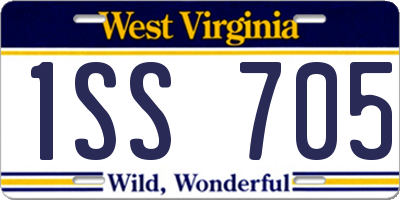 WV license plate 1SS705