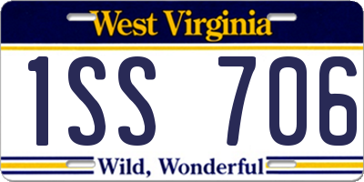 WV license plate 1SS706