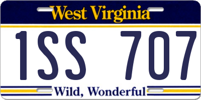 WV license plate 1SS707