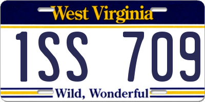 WV license plate 1SS709