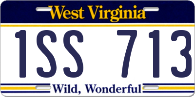 WV license plate 1SS713
