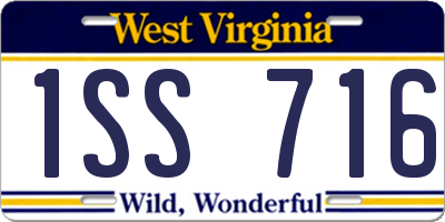 WV license plate 1SS716