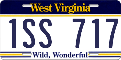 WV license plate 1SS717