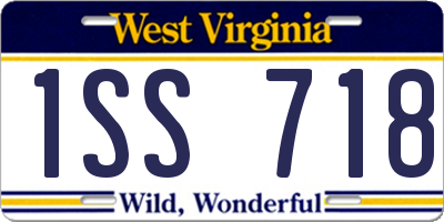 WV license plate 1SS718