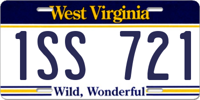 WV license plate 1SS721
