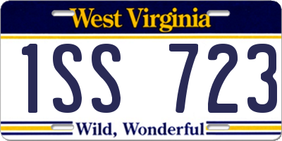 WV license plate 1SS723