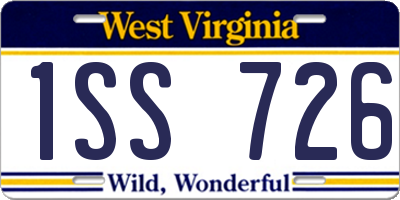 WV license plate 1SS726