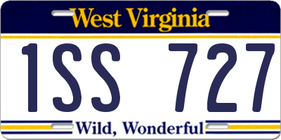 WV license plate 1SS727