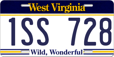 WV license plate 1SS728
