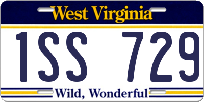 WV license plate 1SS729
