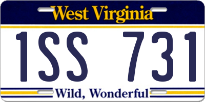 WV license plate 1SS731