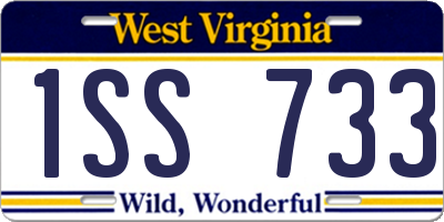 WV license plate 1SS733
