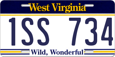 WV license plate 1SS734