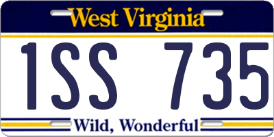 WV license plate 1SS735