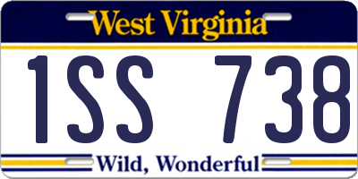 WV license plate 1SS738