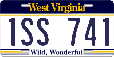WV license plate 1SS741