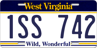 WV license plate 1SS742