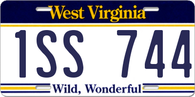 WV license plate 1SS744