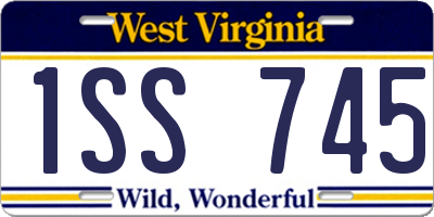 WV license plate 1SS745